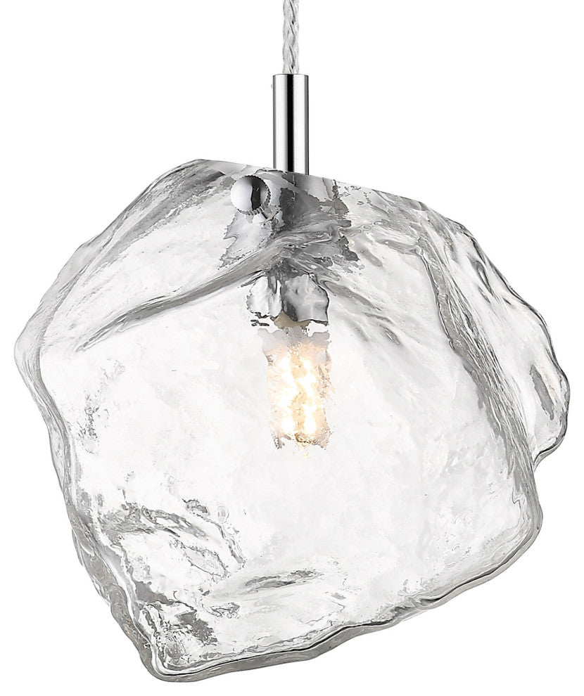 Access Lighting 63128LEDDLP Boulder 7"W LED Mini Pendant- 3000K - Chrome /