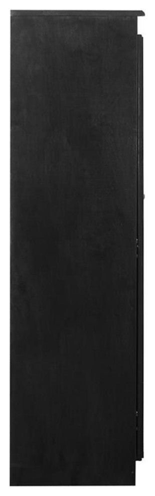 Bowery Hill Traditional 60" Wood Storage Cabinet with 4-Shelves in Espresso