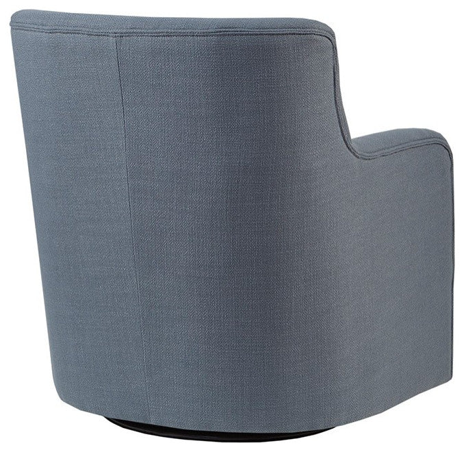 Madison Park Adele Mid Back Round Arm Motion Chair, Blue