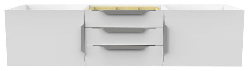 CastelloUSA Alpine 60" Wall Mounted Vanity, Base Only, White, Brushed Nickel