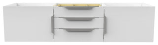 CastelloUSA Alpine 60" Wall Mounted Vanity, Base Only, White, Brushed Nickel