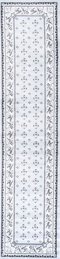 Acanthus French Border, Light Gray/Cream, 2x10