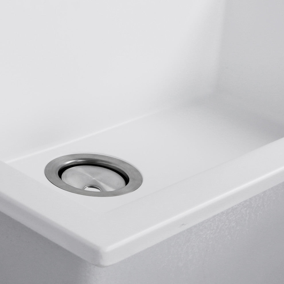 Nantucket Sinks 33" Dual Mount Granite Composite Sink, White