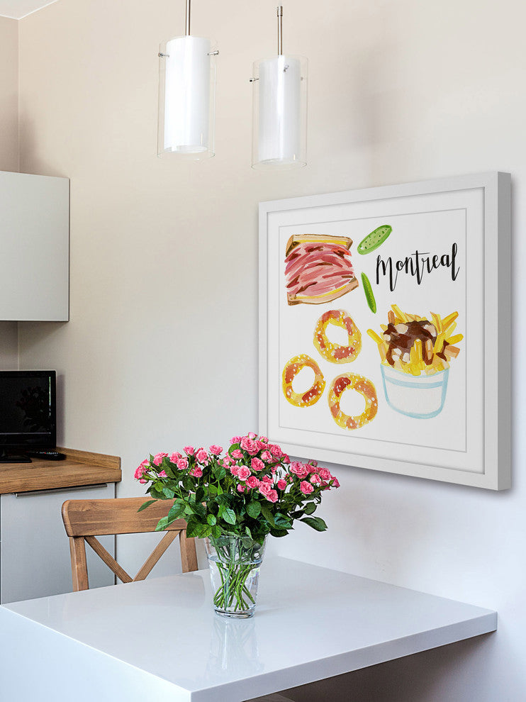 "Montreal Eats" Framed Painting Print