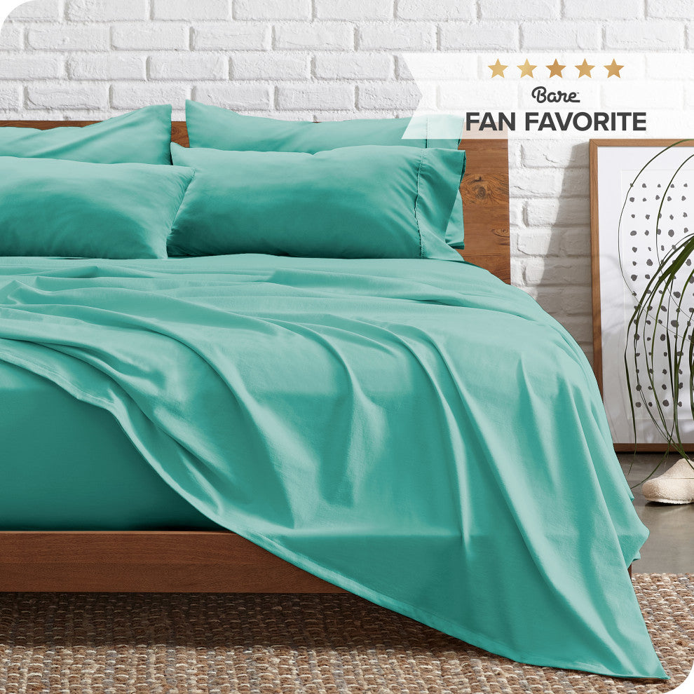Bare Home 7-Piece Microfiber Sheet Set, Turquoise, Split King