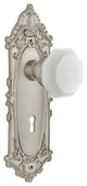 Victorian Plate with Keyhole Passage Waldorf White Milk Glass Knob