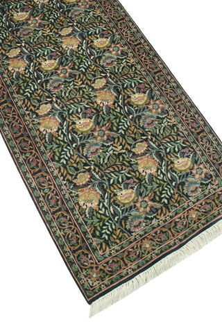 Pak-Persian Elliott Black/Green Runner, 2'7x10'1