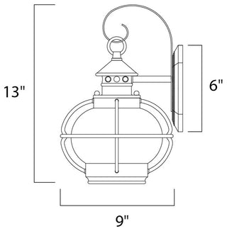 Maxim Portsmouth 1-Light Outdoor Wall Lantern Rubbed Bronze -30502CDOI