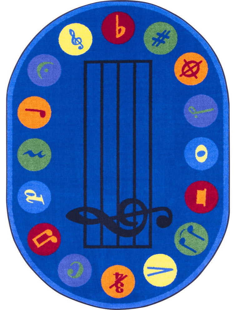 Take Note 10'9" X 13'2" Oval Area Rug, Color Multi
