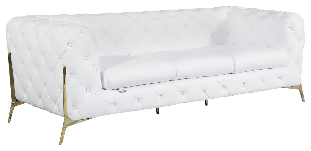 Angelica Italian Leather 2 Chair Set, White