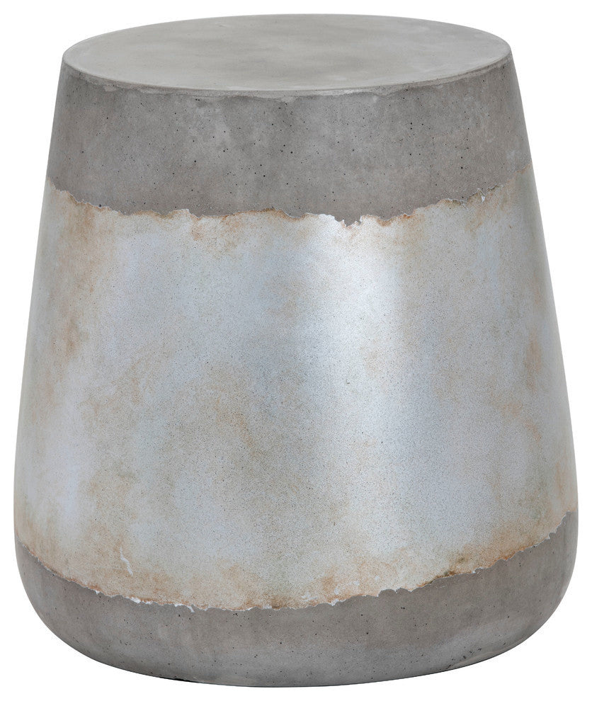 Aries Side Table, Concrete, Silver