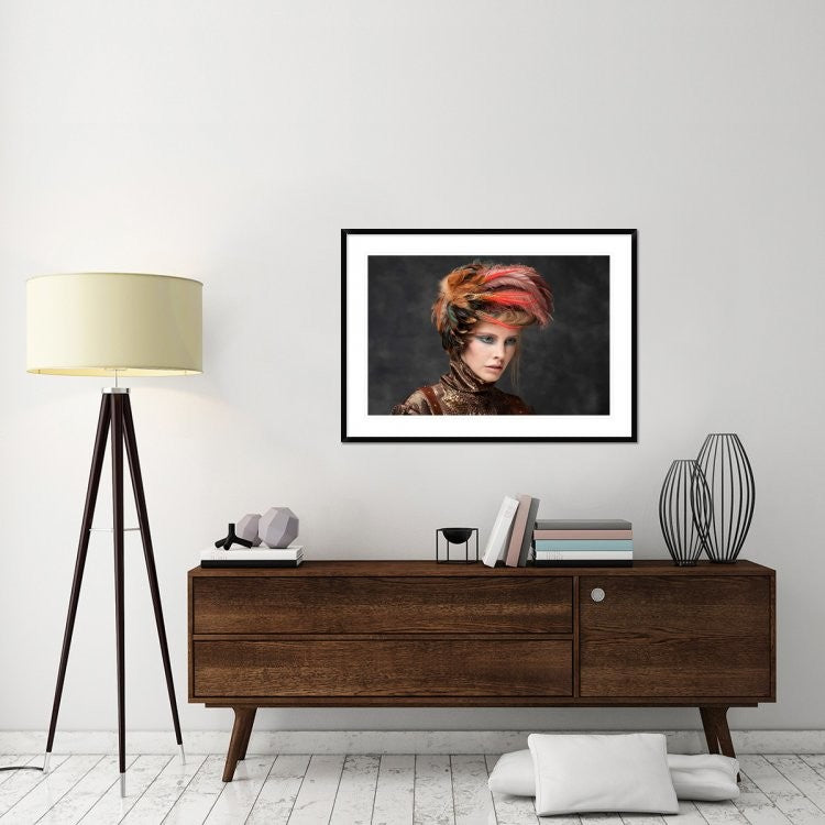 "Feathers" Framed Digital Print by Bartjan Nieuwerf, 44x32"