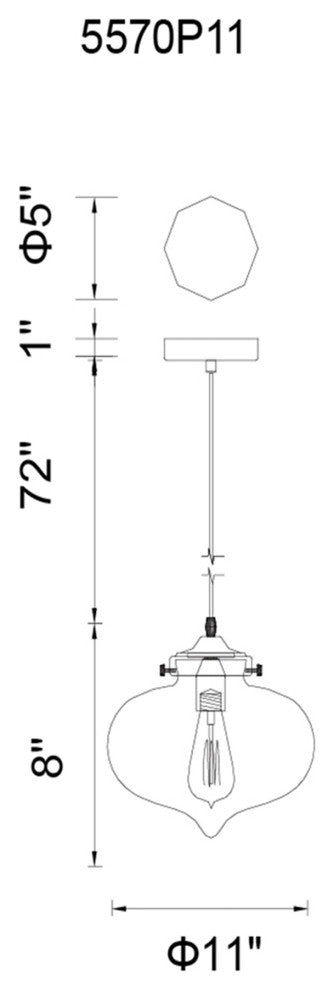 Glass 1 Light Down Mini Pendant With Clear Finish