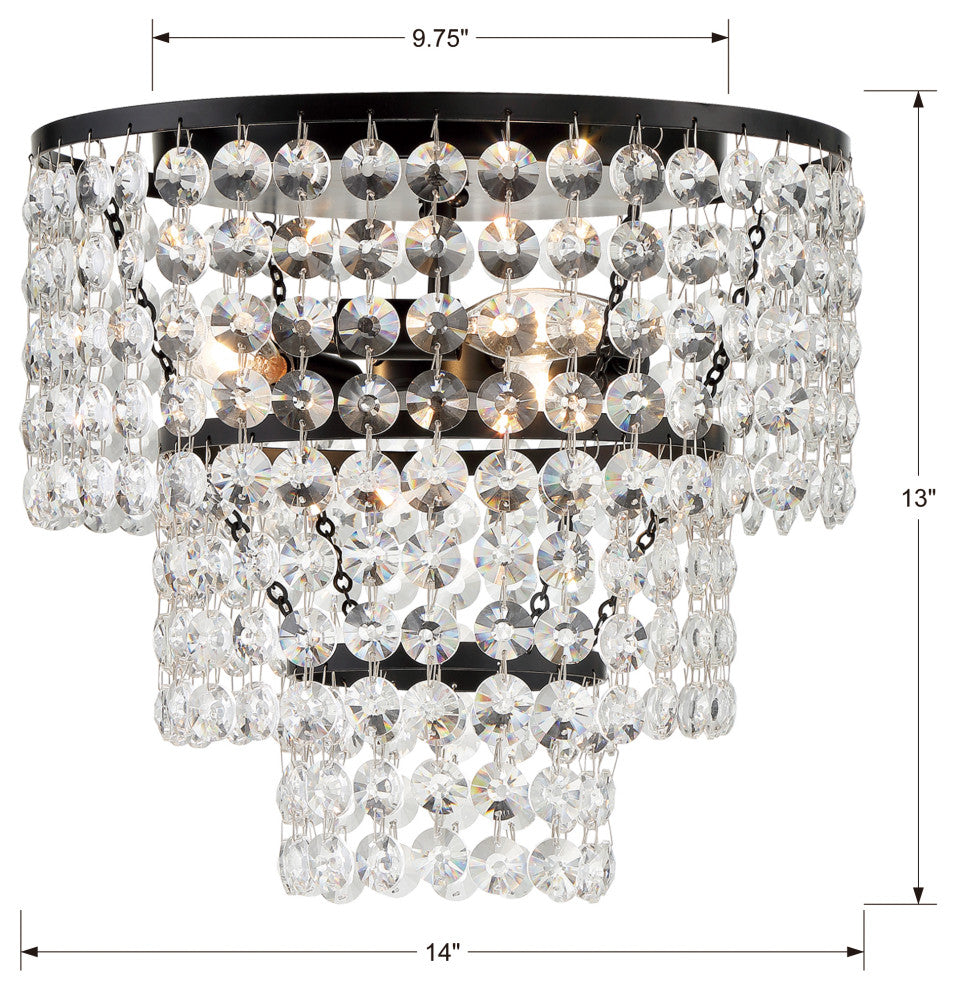 Gabrielle 3-Light Matte Black Ceiling Mount
