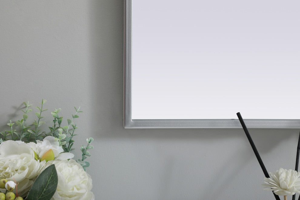 Metal Frame Arch Mirror 33X36 Inch, Silver