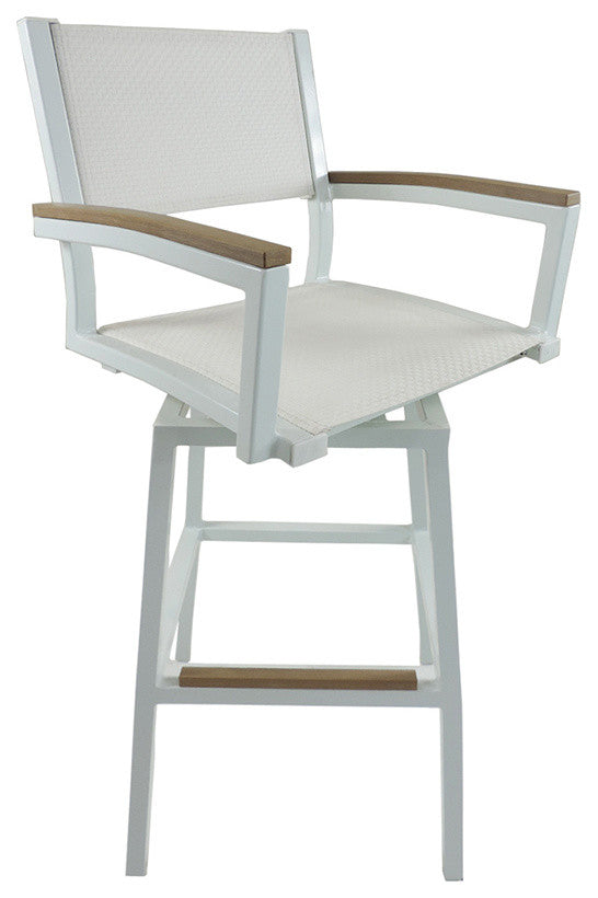 Riviera Swivel Arm Barstool, White