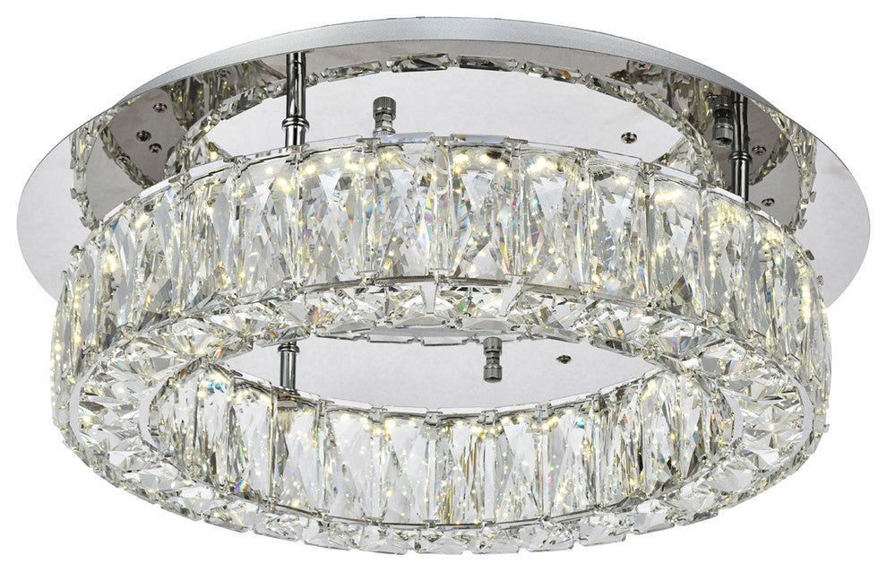 Monroe LED Light Chrome Flush Mount