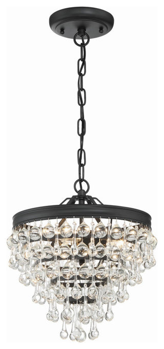 Calypso 3-Light Mini Chandelier, Matte Black