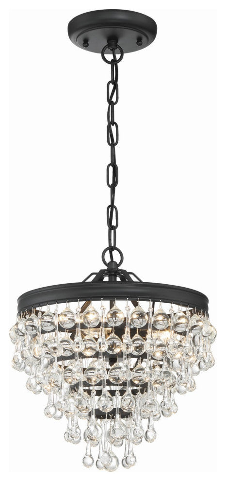 Calypso 3-Light Mini Chandelier, Matte Black