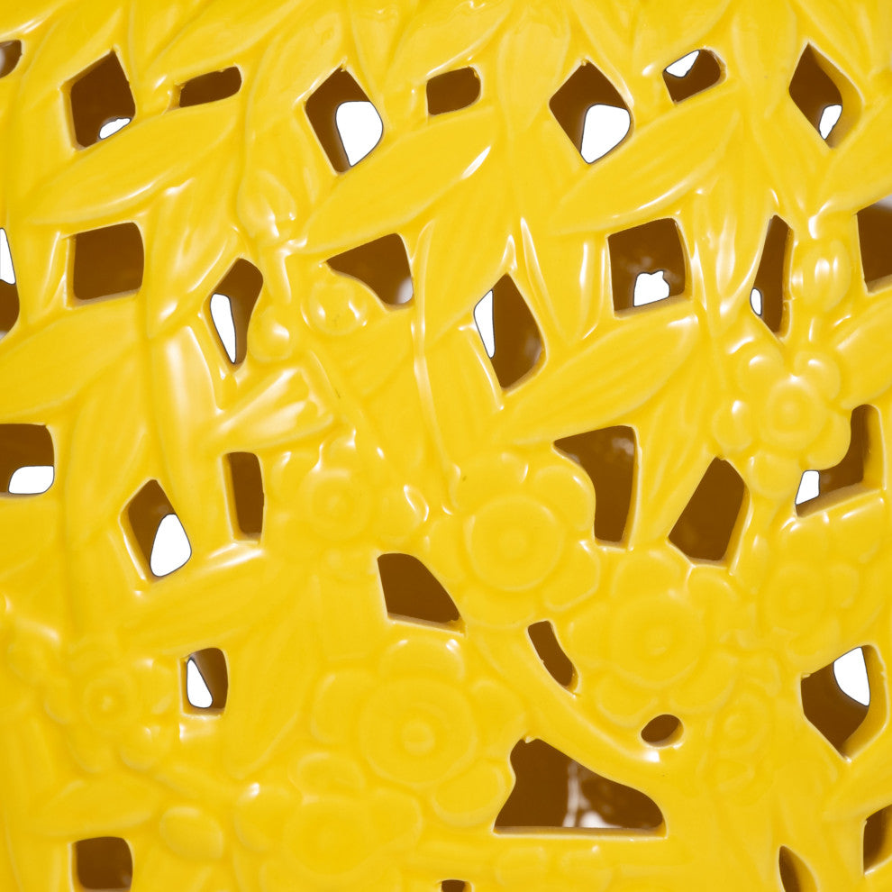 Pierced Yellow Temple Jar 24"