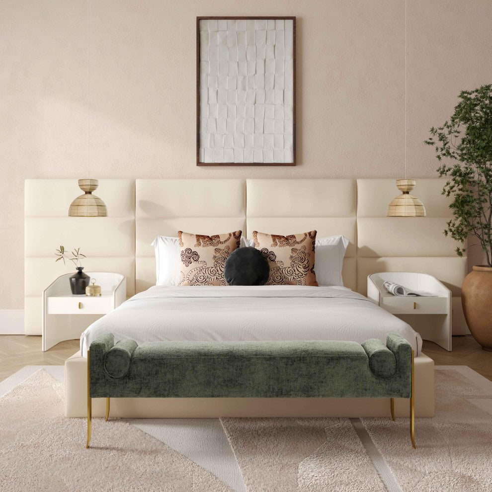 Eliana Cream Velvet Queen Wings (Set of 2) - Cream