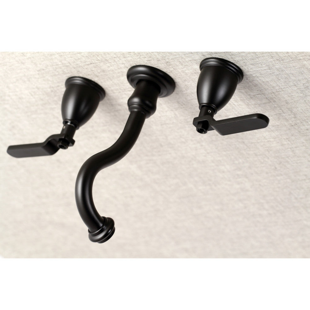 KS3020KL Two-Handle Wall Mount Tub Faucet, Matte Black