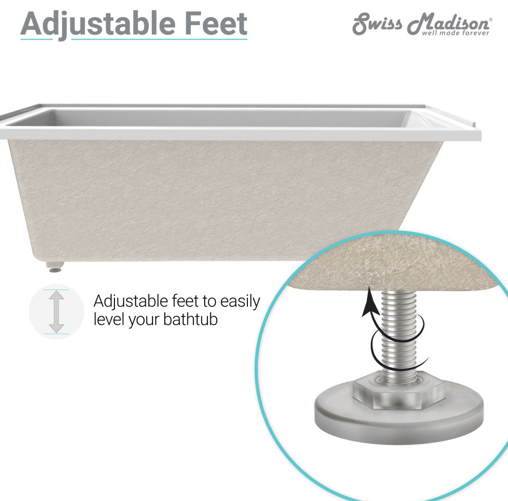 Voltaire 66" x 36" Drop In Bathtub