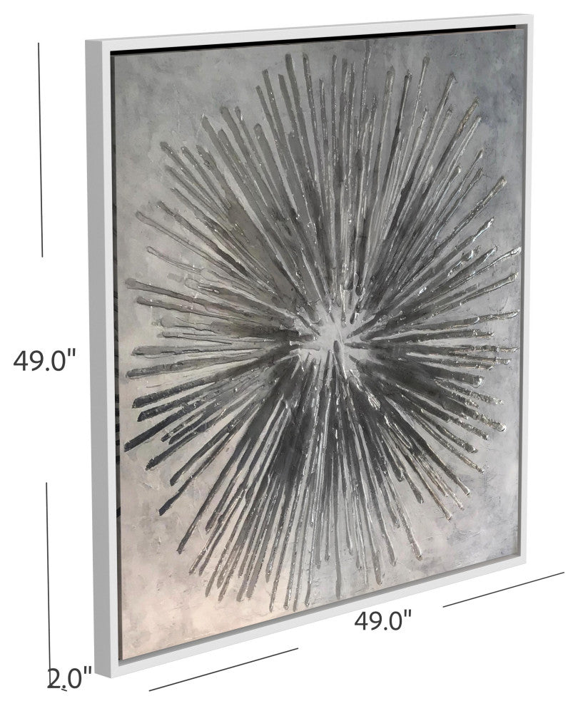 Energy Burst Framed Canvas - White Frame