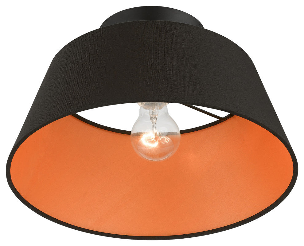 Livex Lighting 1 Light Black Semi-Flush Mount