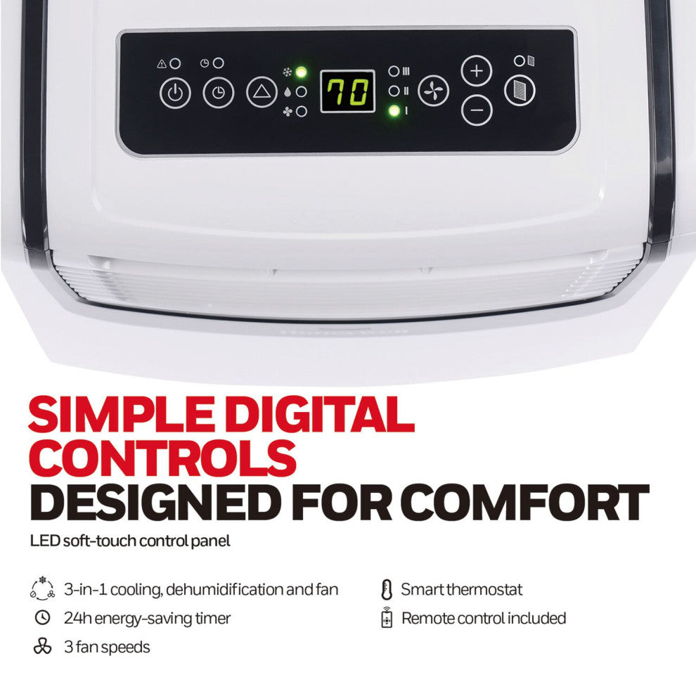 Portable Air Conditioner, Dehumidifier and Fan for Rooms Up To 450 Sq. Ft.