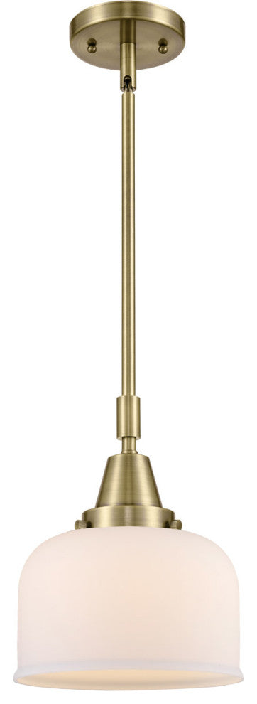 Innovations Lighting 447-1S-AB-G71-LED Large Bell 1 Light 8" Mini Pendant