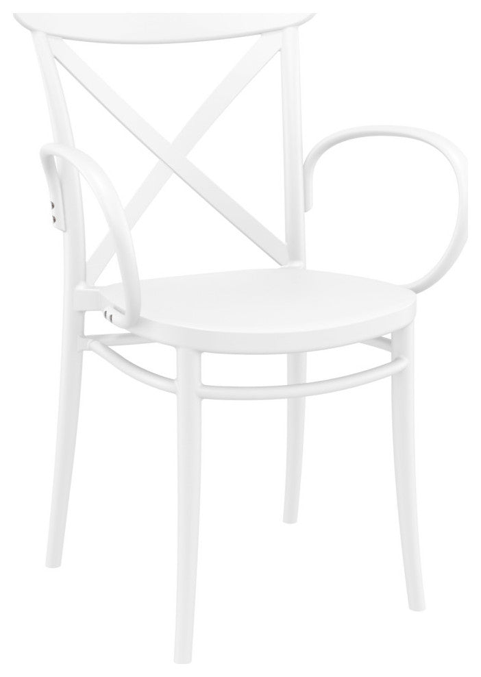 Cross XL Patio Dining Set With 4 Chairs White