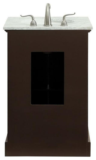 Elegant Decor Americana 24" Wood Single Bathroom Vanity in Brown Teak