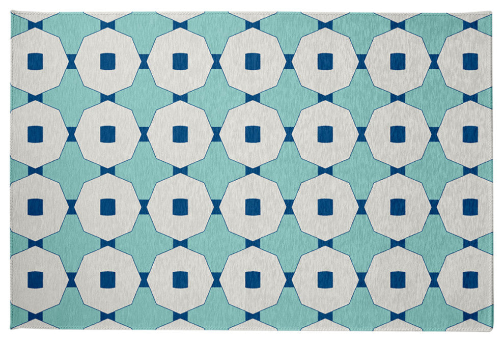 Button Up Spring Chenille Rug, Light Blue, 2'x3'