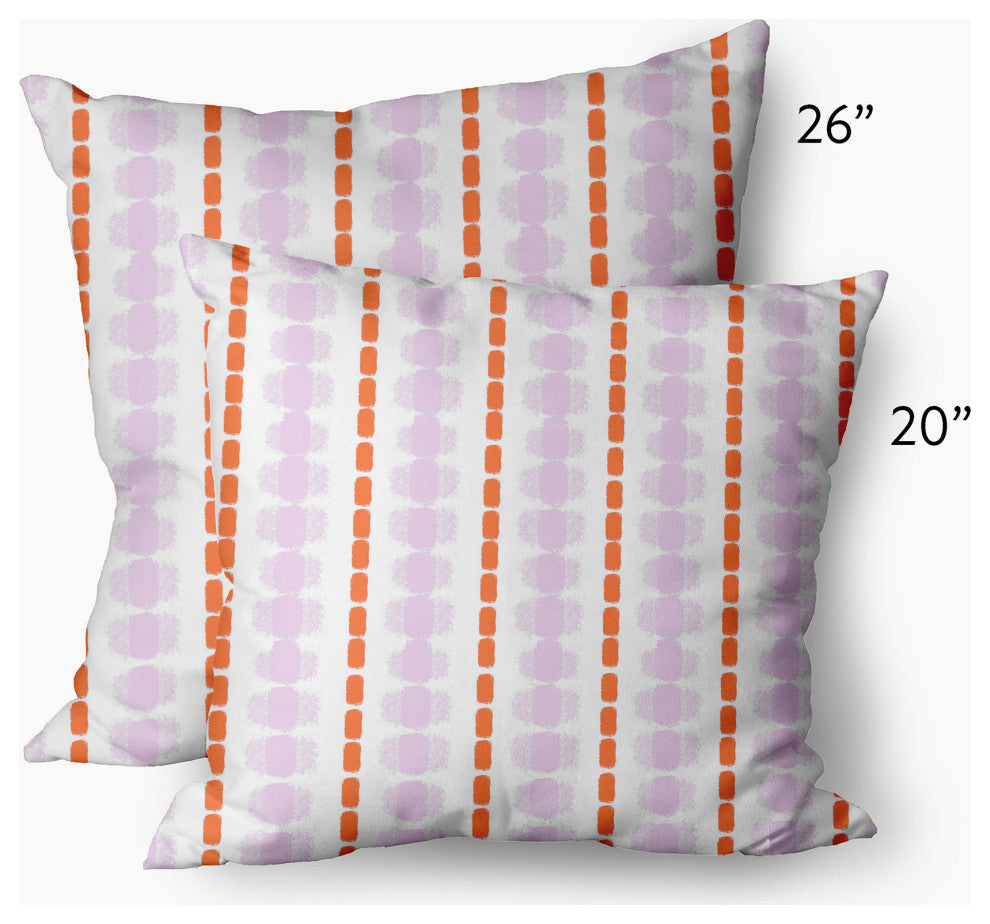 Watercolor Stripe Decorative Throw Pillow, Purple-Orange, 20"x20"