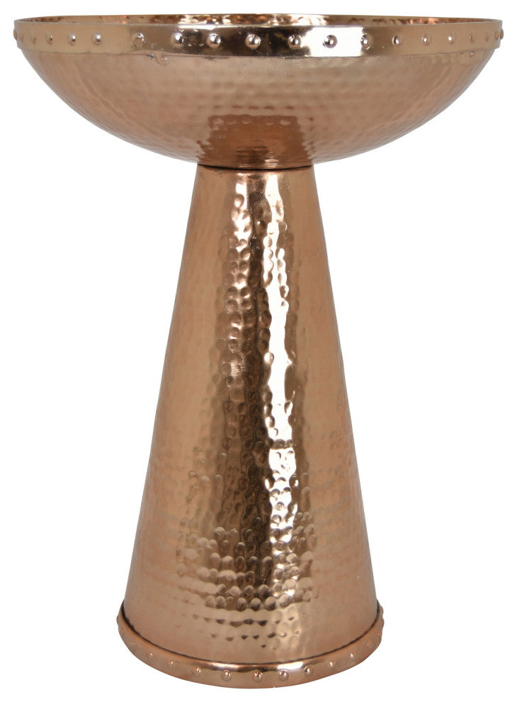 Plutus Brands Bird Bath, Copper Metal