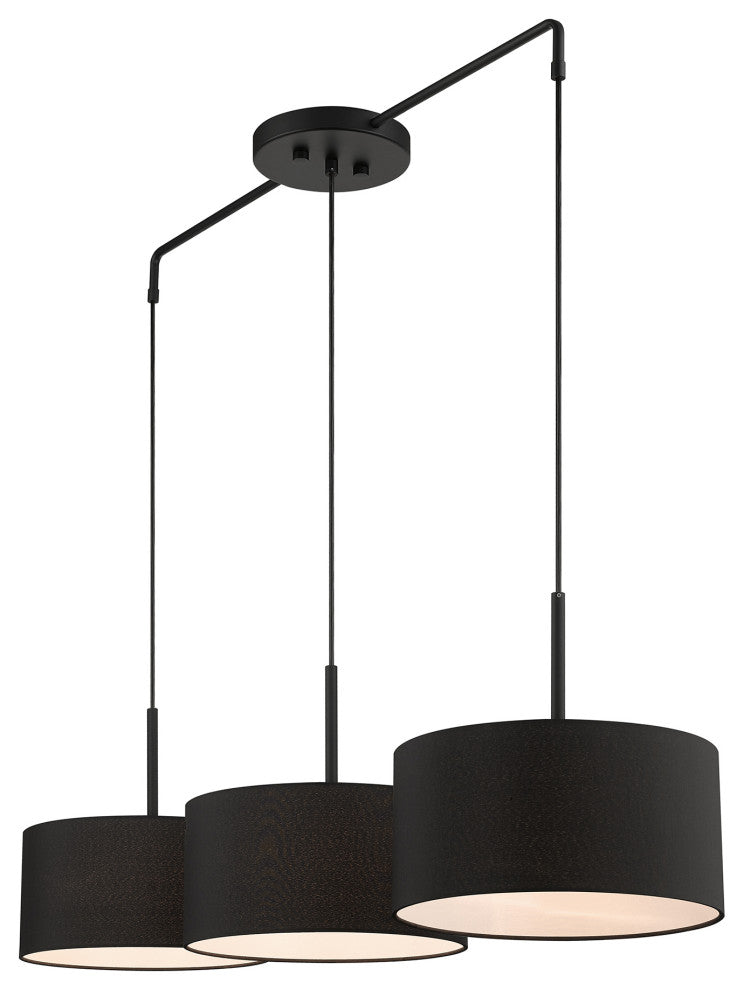 Bainbridge 3-Light Black Large Linear Chandelier