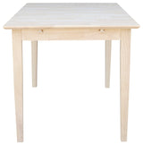 International Concepts Unfinished Rectangular Shaker Dining Table