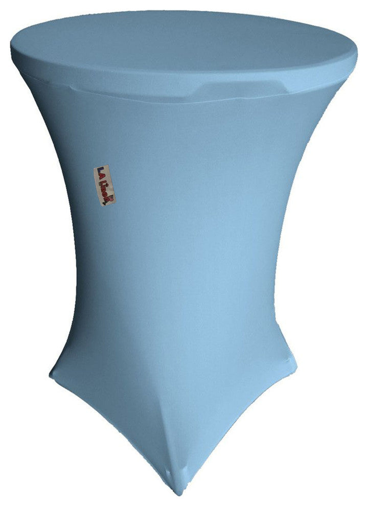 Round Spandex Cover for Bar High Cocktail Table, 36" Round 42" High, Blue Light