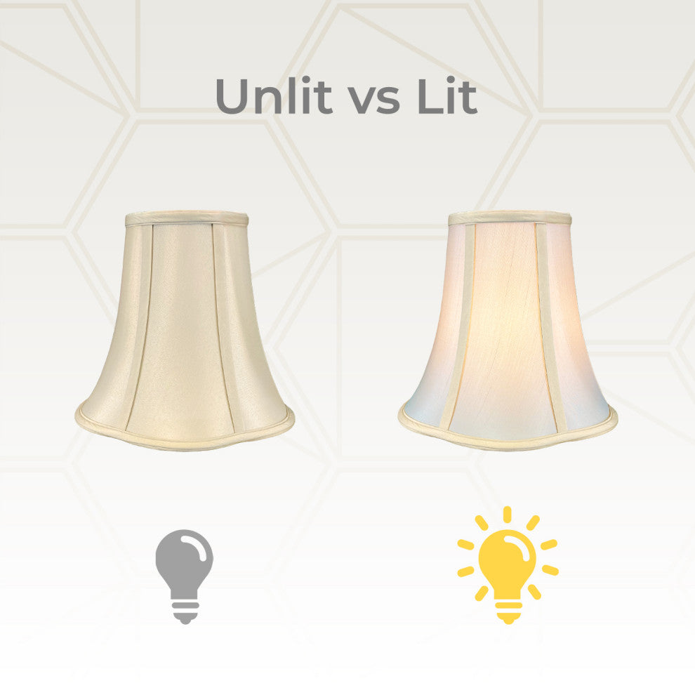 Royal Designs Bottom Scalloped Bell Lamp Shade, Beige, 7x14x11.5, Single