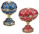 4" Collectible Royal Russian Palace Faberge-style Enameled Eggs - Set of 2