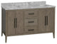 Parisian 60" Bathroom Vanity, Gray Oak, Carrara Marble, Double