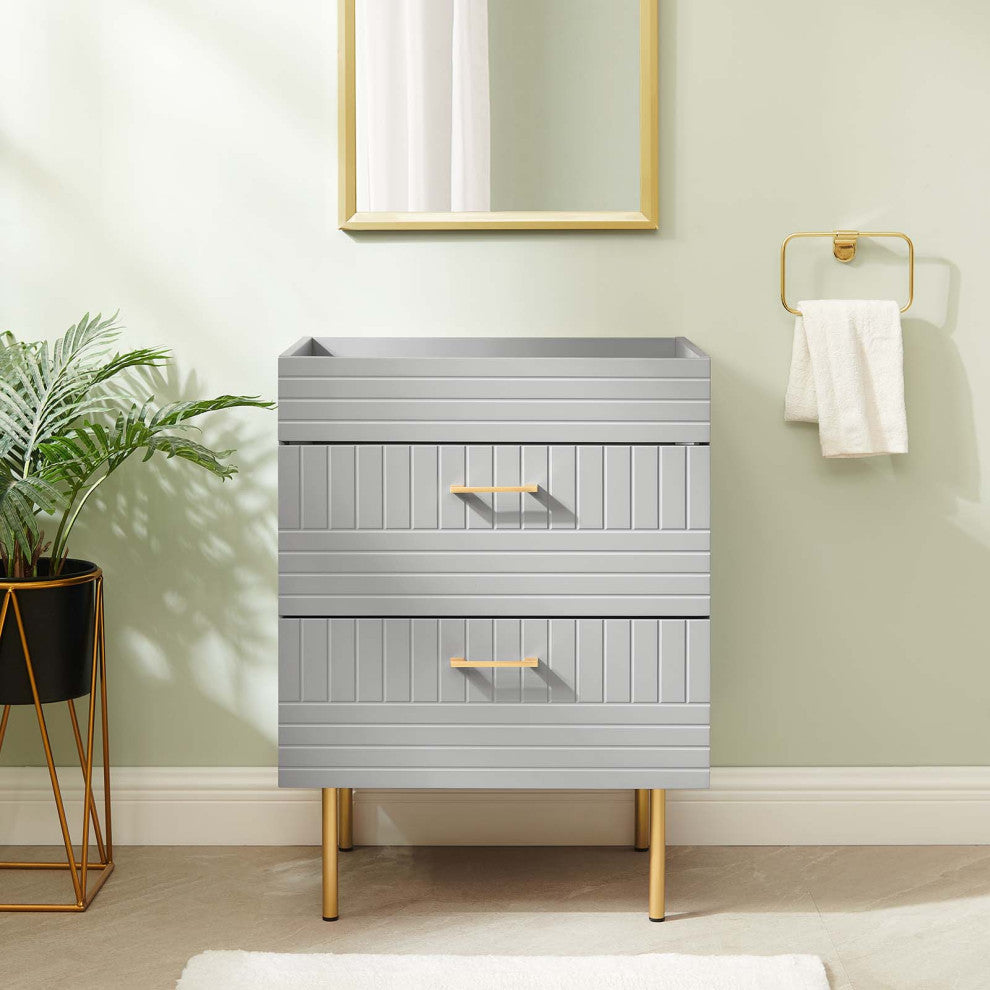 Daybreak 24" Bathroom Vanity Cabinet, Sink Basin Not Included, Light Gray