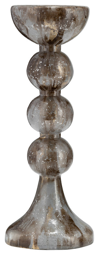Glass, 18"H, Bubbly Candle Holder, Brown