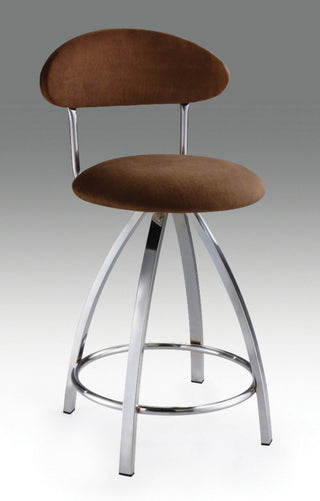 Brushed Chrome Frame 30'' Stool, Brown