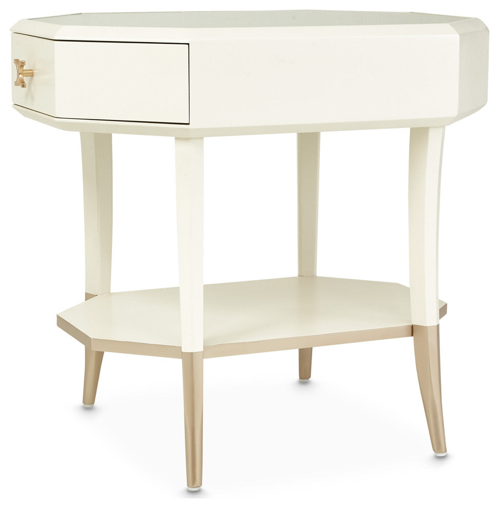 La Rachelle Octagonal End Table - Medium Champagne