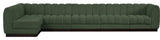 Quinn Chenille Upholstered 6-Piece L-Shaped Modular Sectional, Green