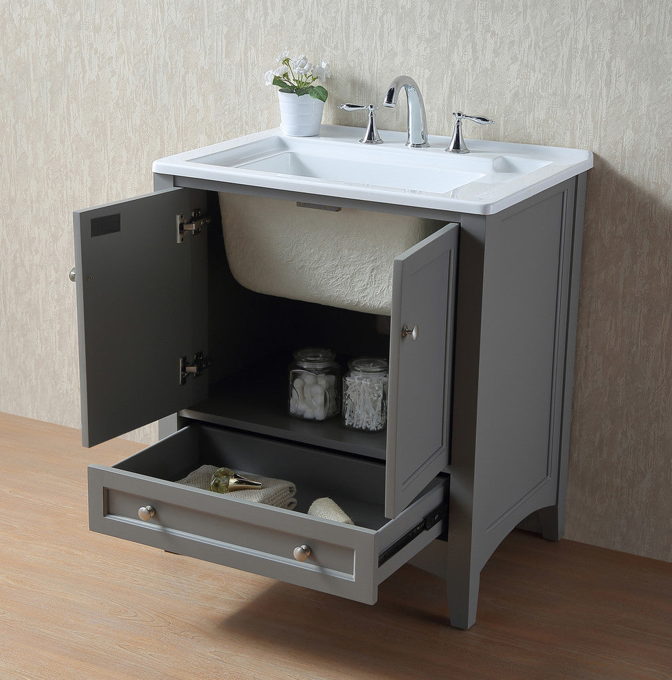 30" Gray Laundry Utility Sink