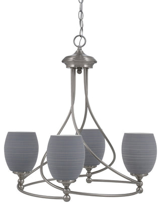 Capri 4-Light Chandelier, Brushed Nickel/Gray Matrix