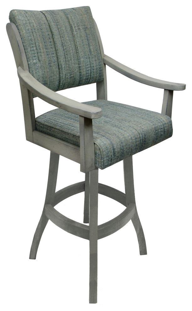Swivel Counter Wood Bar Stool Casa on S-Base, Watusi Aquatint -  E-T, 26"